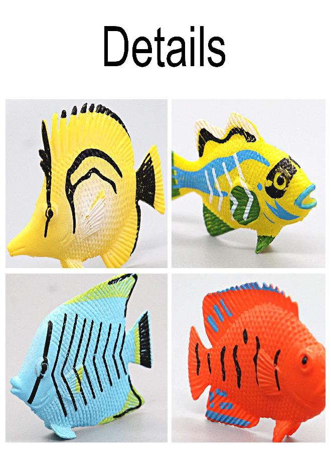 HAPTIME HAPTIME 12PCS Tropical Fish Toys Set, Pastic Cute Sea Life Creatures Learning Educational Toy Party Favors & Christmas Gifts for Boys, Girls, Kids  - Image 2