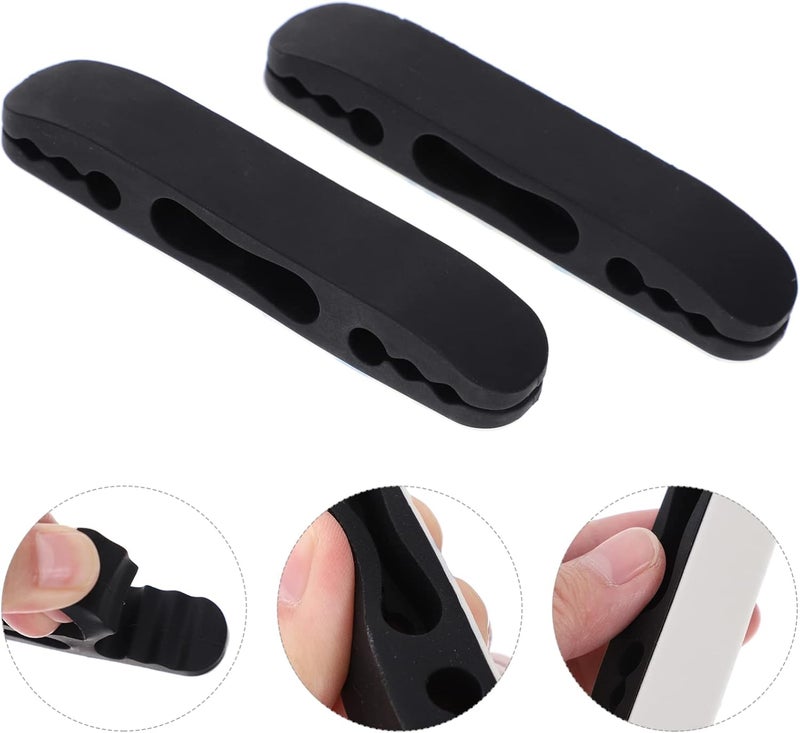 klarako 2pcs Cable Manager Cord Holders for Cables Desk Cable Clips Cord Management Clips Cable Straps Desk Cable Holder Wire Holders Clips Silica Gel Data Line Office Management Folder - Image 3