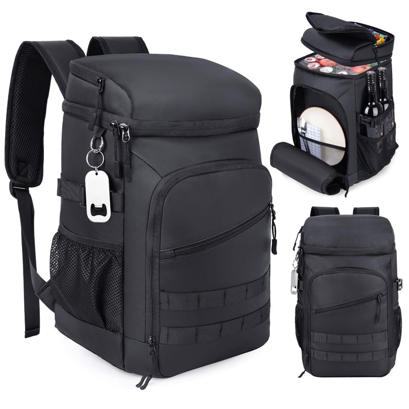 DEYACE Cooler Backpack, 33 Cans Tactical Inspired Backpack Cooler Insulated Leak Proof for Men & Women Portable 2 Leak Proof Compartments Coolers Bag for Beach Travel Picnic Lunch Hiking BBQ Camping - Image 1