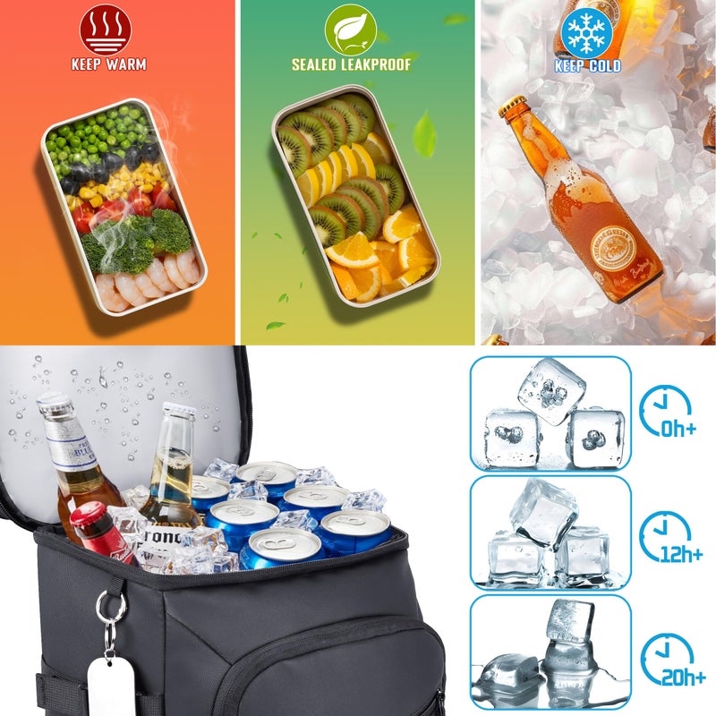 DEYACE Cooler Backpack, 33 Cans Tactical Inspired Backpack Cooler Insulated Leak Proof for Men & Women Portable 2 Leak Proof Compartments Coolers Bag for Beach Travel Picnic Lunch Hiking BBQ Camping - Image 2