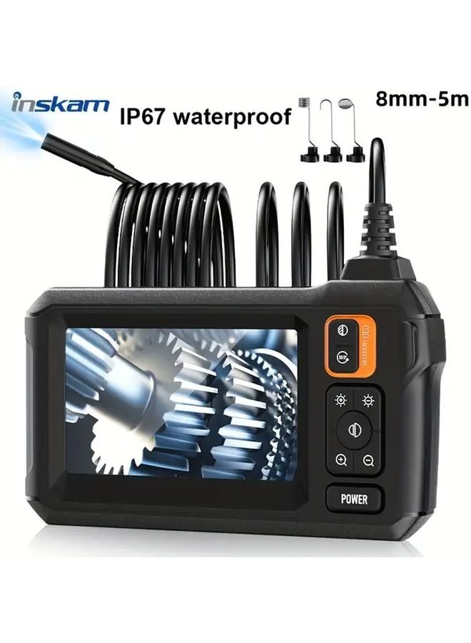 Inskam HD Industrial Endoscope 4.3 Inch Single Lens Orange 8mm Viewing Angle Camera - Image 1