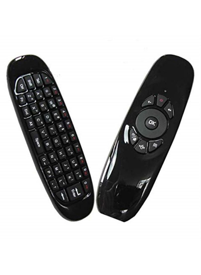 C120 Wireless Keyboard with Air Mouse Remote Control for Android TV Box/Computer (Black 2.4GHz)