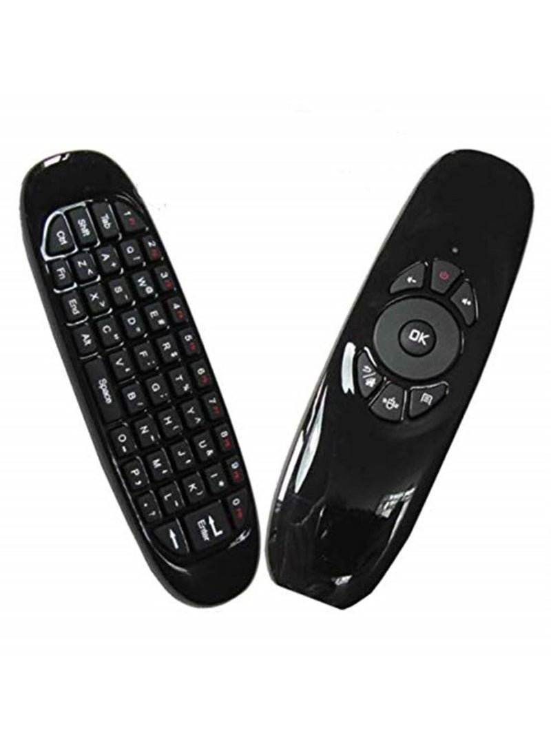 C120 Wireless Keyboard with Air Mouse Remote Control for Android TV Box/Computer (Black 2.4GHz)