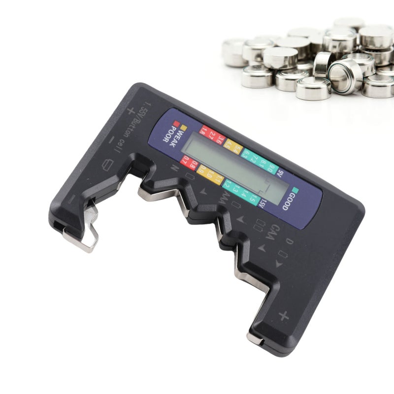 Digital Battery Capacity Gauge Tester Universal D C N AAA AA 9V 1.5V Button Cell Analyzer Black - Image 5