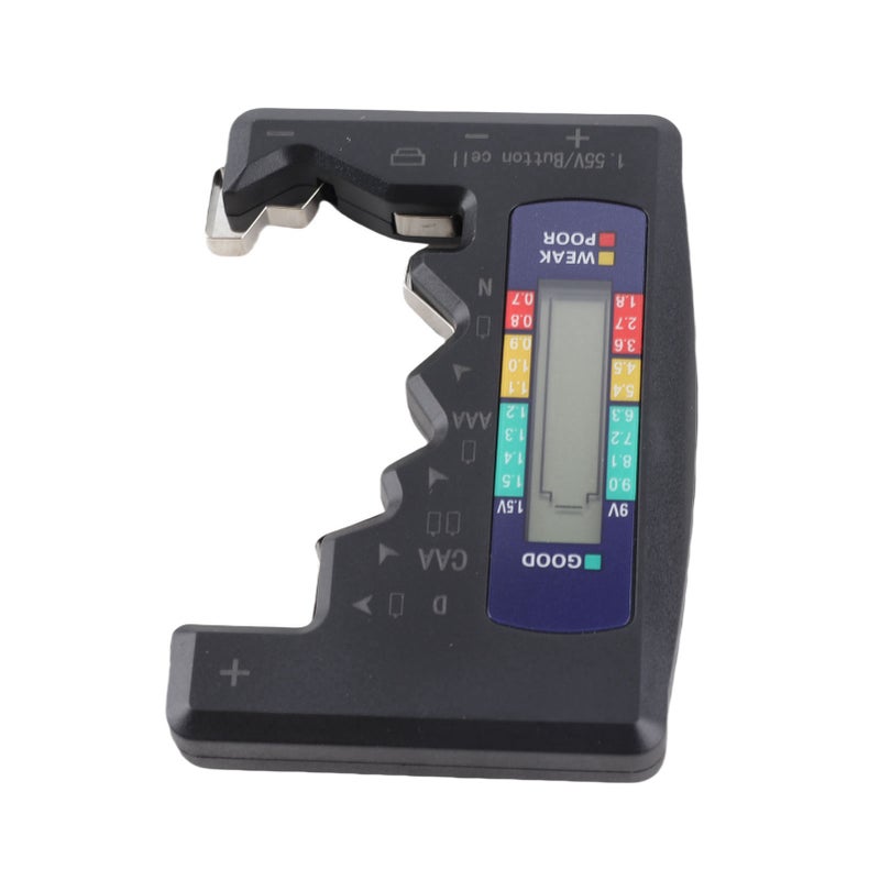 Digital Battery Capacity Gauge Tester Universal D C N AAA AA 9V 1.5V Button Cell Analyzer Black - Image 1