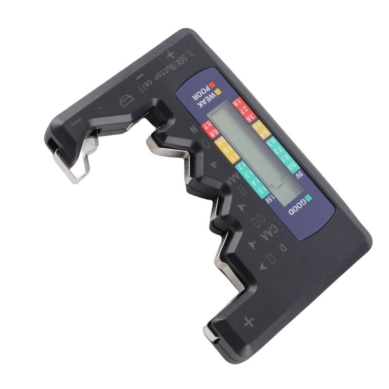 Digital Battery Capacity Gauge Tester Universal D C N AAA AA 9V 1.5V Button Cell Analyzer Black - Image 2