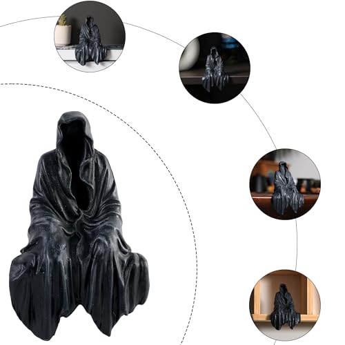 Joogour Tabletop Gothic Figurine Grim Reaper Statue - Gothic Spooky Sculpture for Garden or Bookshelf - 5.9 inch Mysterious Resin Dedor - Bookshelf Decor Fantasy. - Image 5