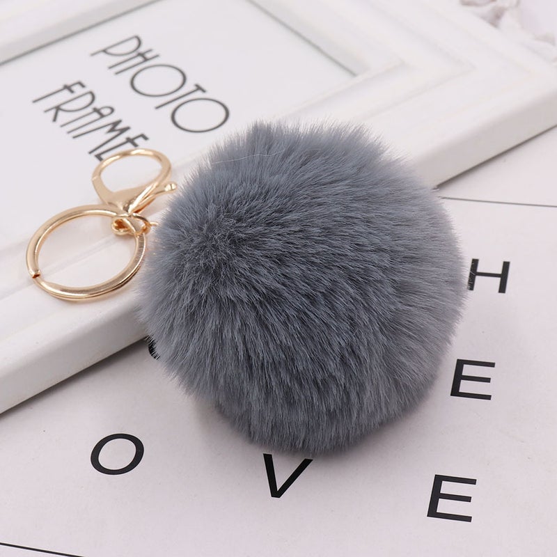Imitation Rex Rabbit Fur Ball Keychain Fashion Ladies Bag Pendant Plush Car Keychain Pendant - Image 4
