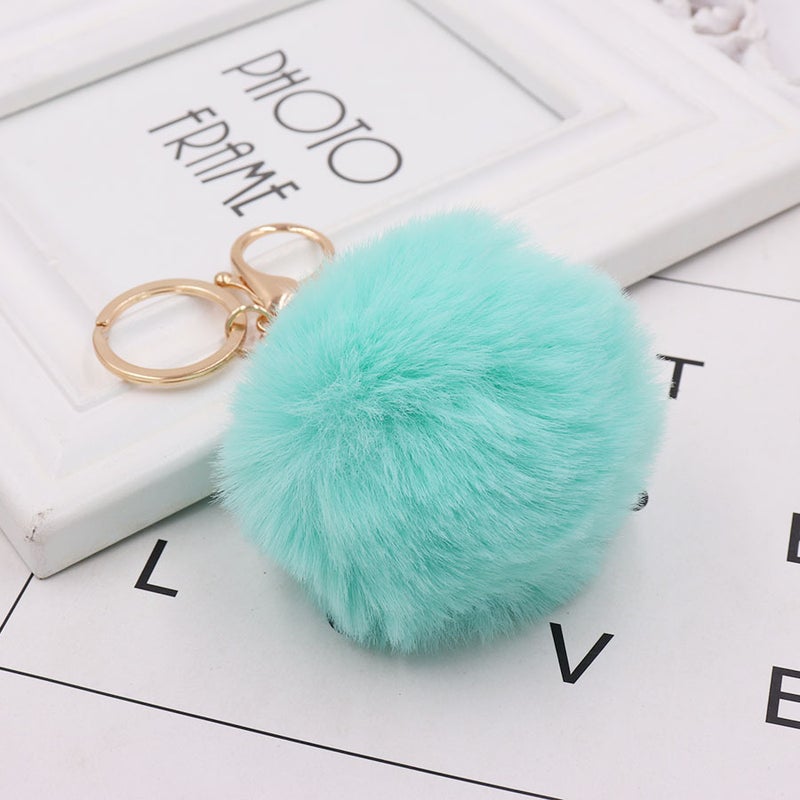 Imitation Rex Rabbit Fur Ball Keychain Fashion Ladies Bag Pendant Plush Car Keychain Pendant - Image 5