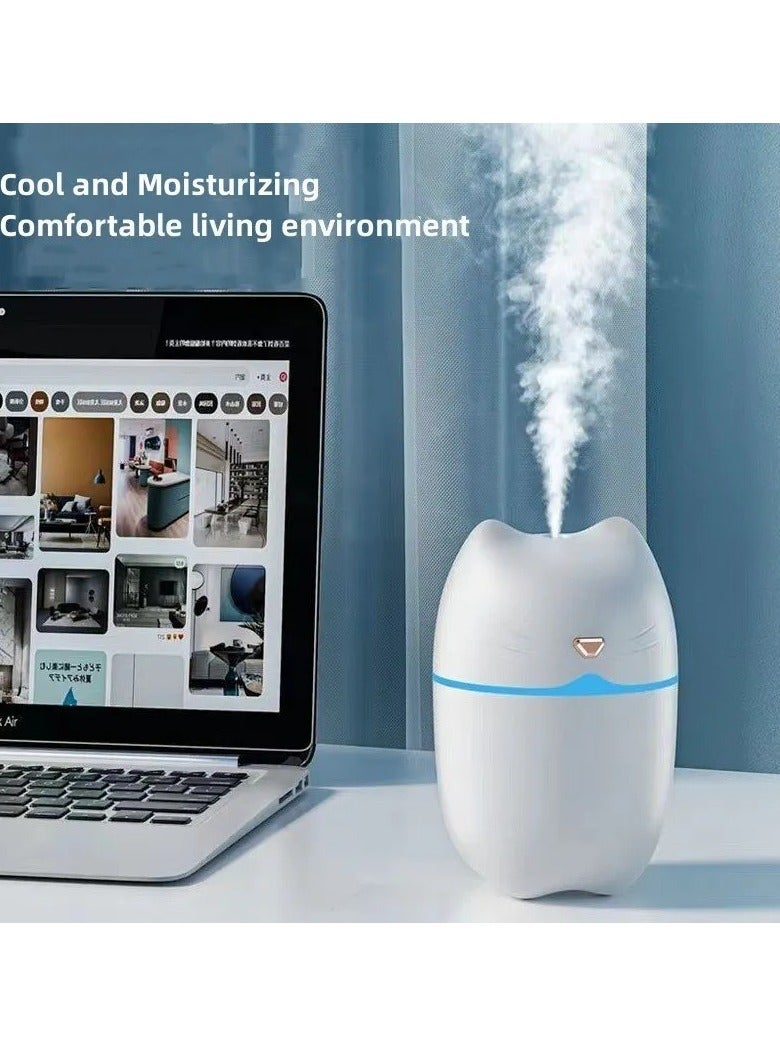 ارواق مرطب صغير، مرطب صغير صامت ومحمول للأماكن المغلقة، موزع عطور قابل لإعادة الشحن عبر USB، آلة علاج عطري ذات سعة كبيرة للرذاذ لغرفة الأطفال المكتبية، والسفر المنزلي، (قطعة واحدة، وردي) - Image 3