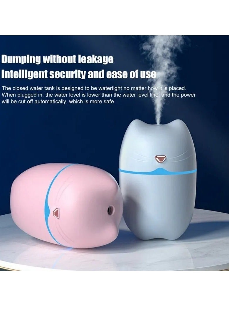 ارواق مرطب صغير، مرطب صغير صامت ومحمول للأماكن المغلقة، موزع عطور قابل لإعادة الشحن عبر USB، آلة علاج عطري ذات سعة كبيرة للرذاذ لغرفة الأطفال المكتبية، والسفر المنزلي، (قطعة واحدة، وردي) - Image 5