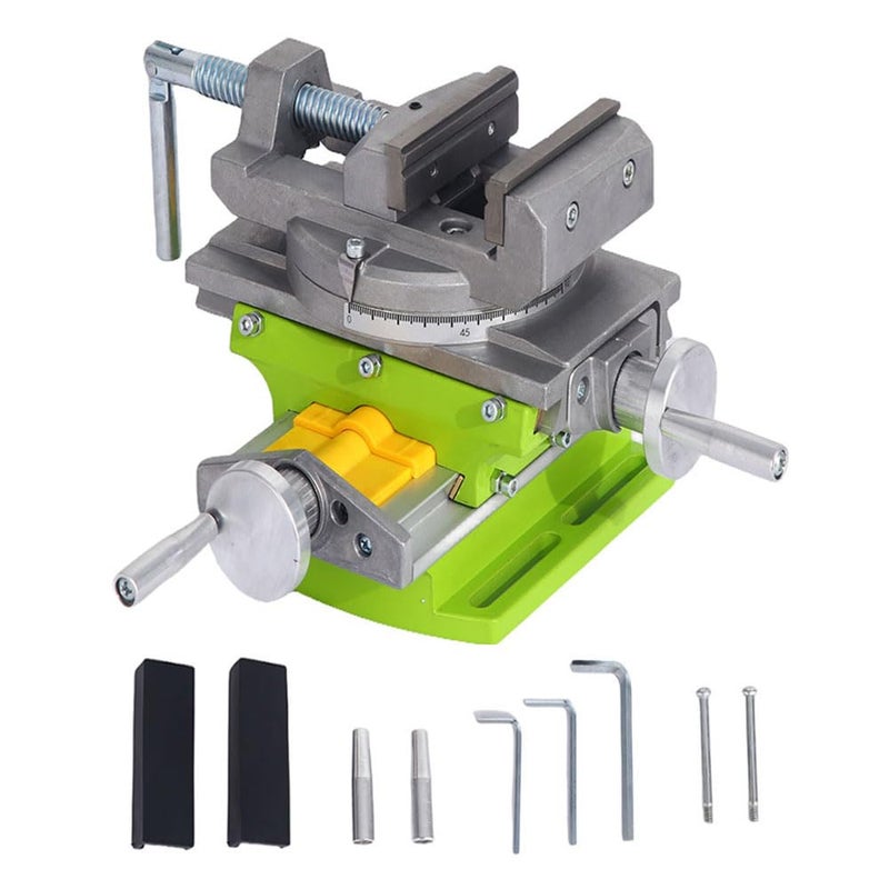 BACHIN Rotary Table 90 ° 3" Cross Slide Drill Press Vise Horizontal Precision Milling Drilling Machine Vernier Reading Milling Drilling Boring - Image 1