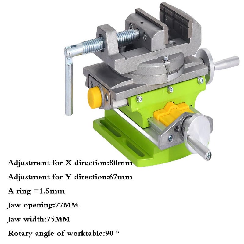 BACHIN Rotary Table 90 ° 3" Cross Slide Drill Press Vise Horizontal Precision Milling Drilling Machine Vernier Reading Milling Drilling Boring - Image 2
