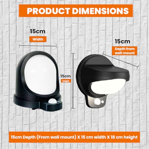 XERGY Metal, Glass Modern Black Outdoor Solar Wall Light with Motion Sensor, Wall Lanterns Lighting Waterproof for Driveway, Balcony Terrace, Yard - Image 3