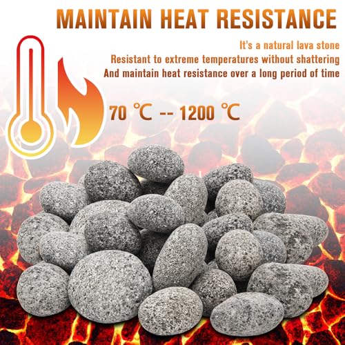 LuckySlycyc Black Lava Rocks for Fire Pit,2"-3" Natural Lava Stones, Black Lava Rocks for fire Pit and Fireplace（10 Pound） - Image 3