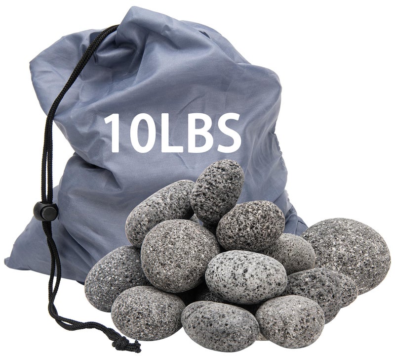 LuckySlycyc Black Lava Rocks for Fire Pit,2"-3" Natural Lava Stones, Black Lava Rocks for fire Pit and Fireplace（10 Pound） - Image 1