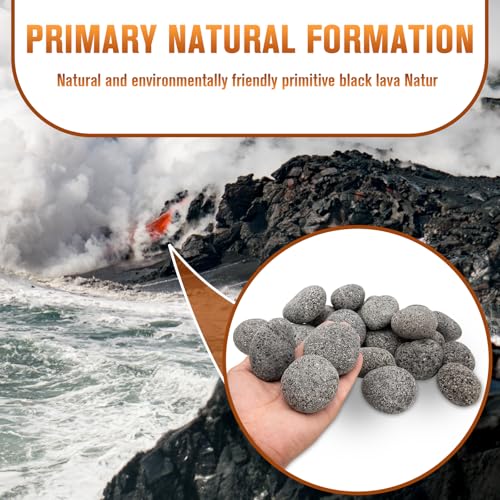 LuckySlycyc Black Lava Rocks for Fire Pit,2"-3" Natural Lava Stones, Black Lava Rocks for fire Pit and Fireplace（10 Pound） - Image 4