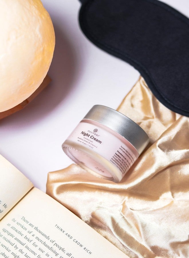 Ayuveer Night Cream With Blueberry Extract And Vitamin E | Brightening & Glowing Skin | Night Cream For Reduces Dark Spots, Dullness, Uneven Skin, Pigmentation, Winkle & Fine Lines - 50 G - Image 3