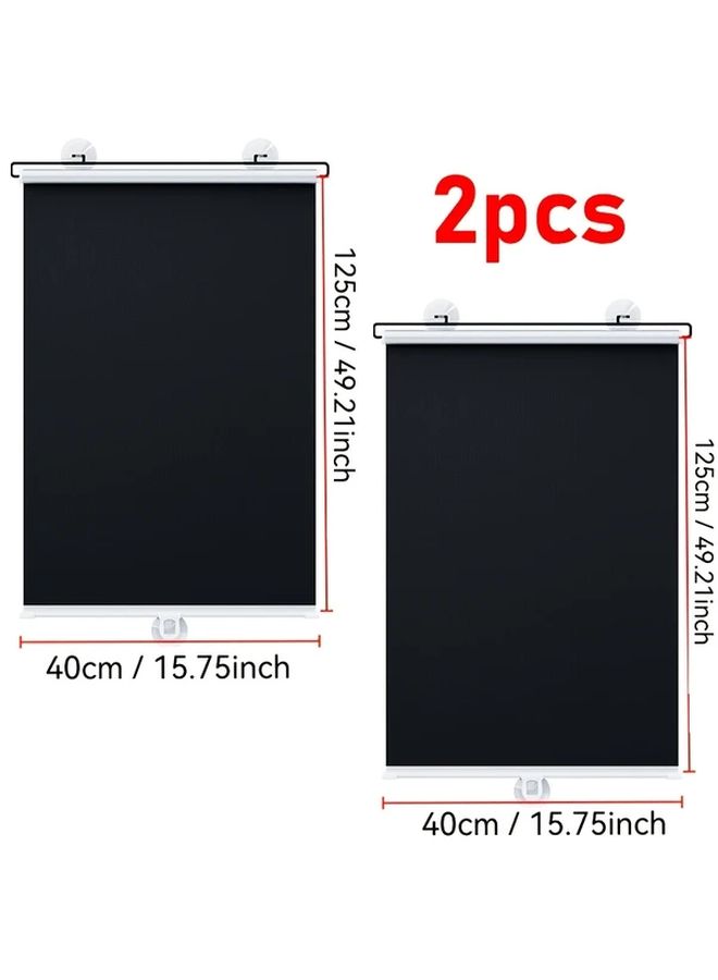 2Pcs No Drill Retractable Blackout Curtains 19 69 Inch Width Thermal Insulation UV Protection - Image 5