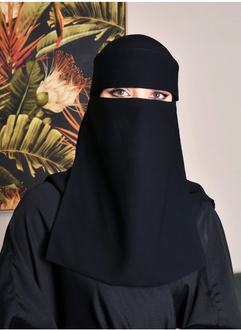 HAWRAA ABAYA Long sun niqab with two elastic bands and a bow tie