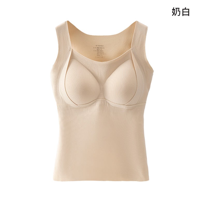 Heating Vest Thermal Underwear with Chest Pad Integrated Fixed Autumn and Winter Cashmere fleece-lined Vest Thermal Vest for Women Dh 6636m colors 