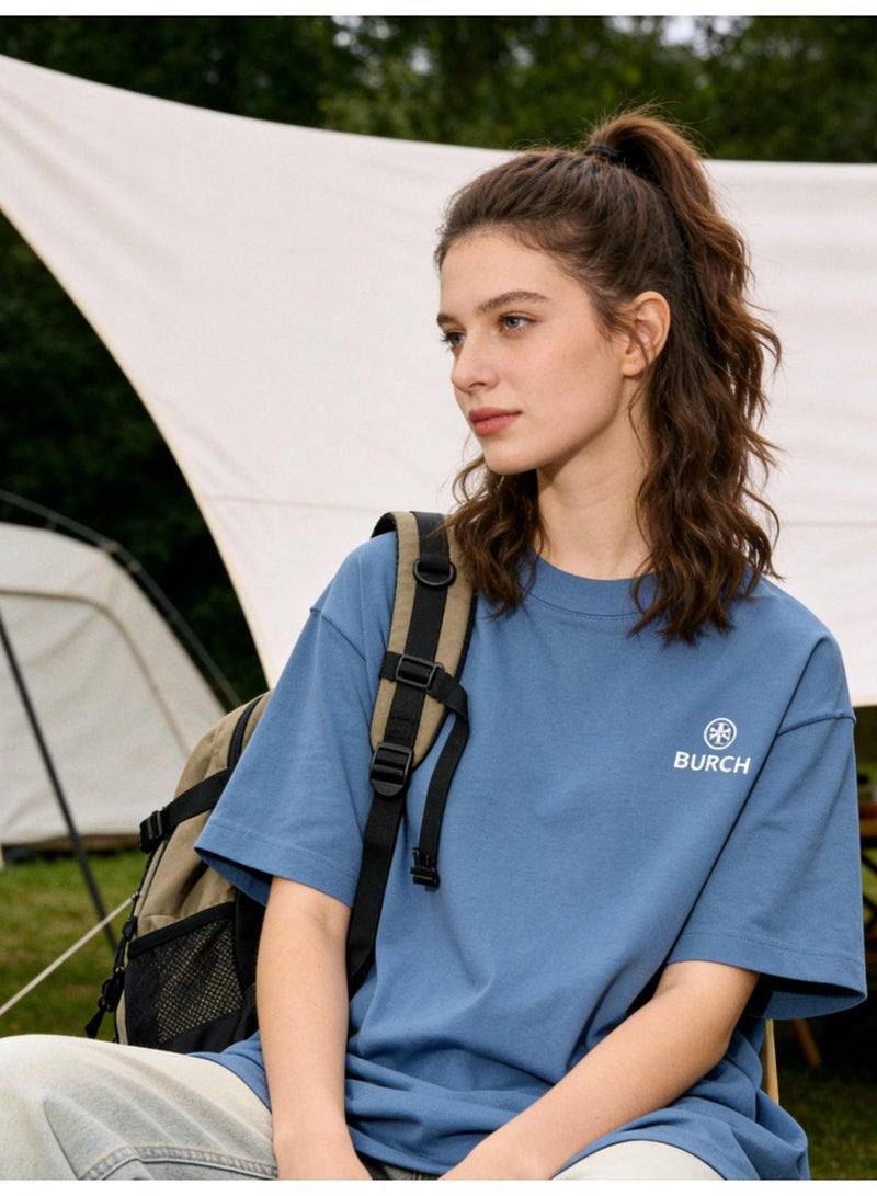 Burch Oversized T-shirt with LOGO, 300G heavy 100% cotton double yarn T-shirt, unisex leisure gym shirt, counter quality T-shirt, and versatile loose T-shirt in daily trend. - Image 5