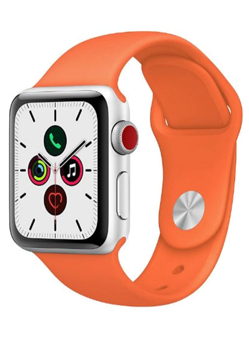 BORTONY - Silicone Replacement Band For Apple iWatch Series 5/4/3/2/1 42-44millimeter Orange - Image 1