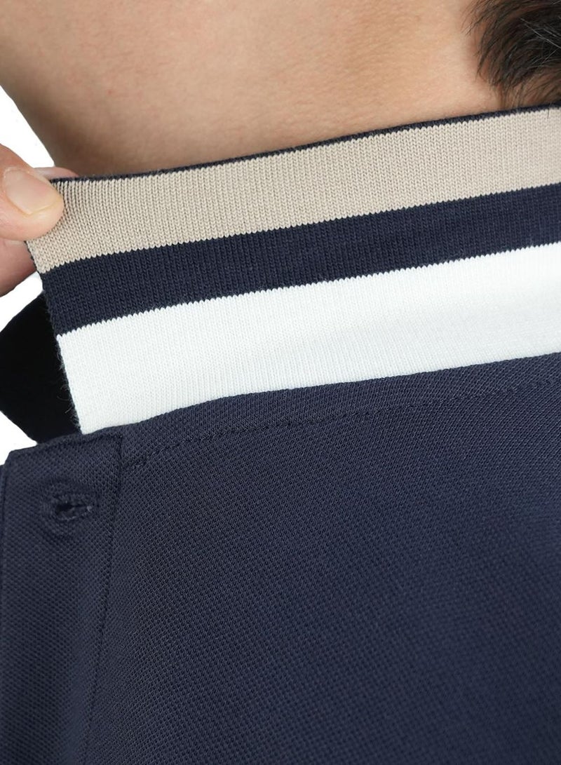 GIORDANO Men's Slim Fit Cotton Short Sleeve Napoleon Polo - Image 3