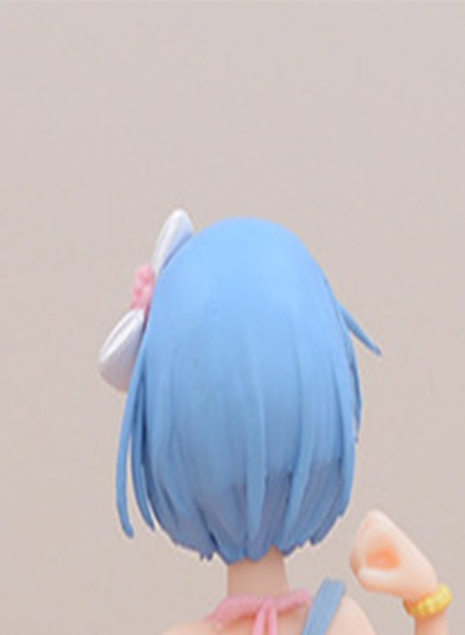 HALAMODO Re - Zero Starting Life in Another World Adorable Sakura Rem in Sling Denim Skirt Figure - Ideal Gift for Girls - Image 3