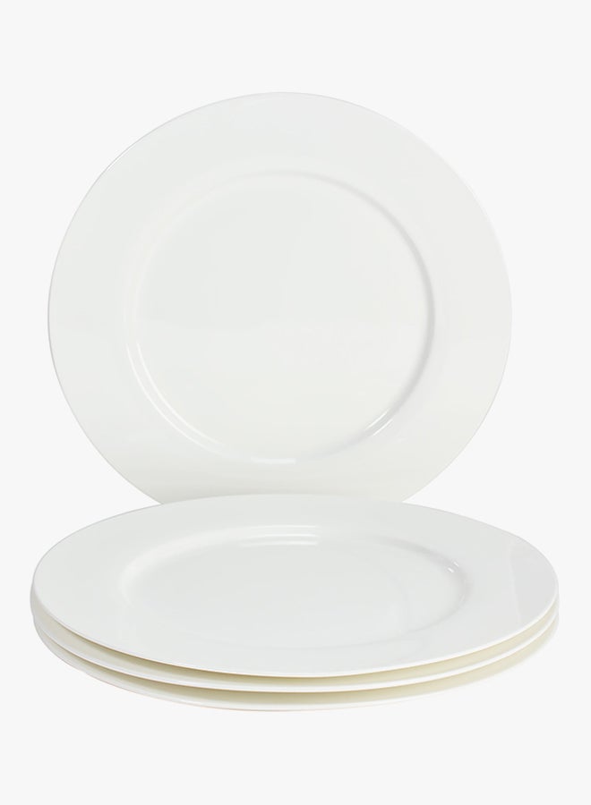 La Mesa 4-Piece Basic Porcelain Dinner Plate Set White 10.5inch - Image 2