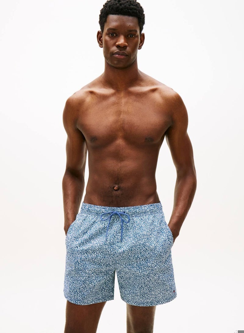 TOMMY HILFIGER Print Mid Length Swim Shorts - Image 1