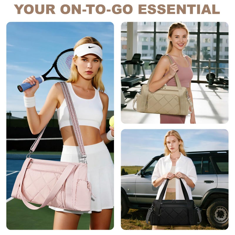 SYTRAH Gym Bag for Women, Duffle Weekender Bags for Travel, Lightweight Weekender Tote with Wet Pocket for Sports, Workout and Dance Green - Image 2