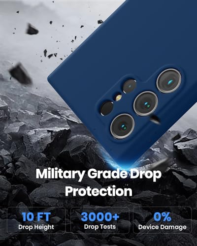 CUZMIGO for Samsung Galaxy S24 Ultra Silicone Case, Slim Fit Premium Liquid Silicone Shockproof Phone Cover, Upgraded Camera Protection and Microfiber Lining, Navy Blue - Image 5
