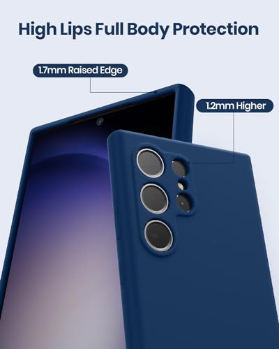 CUZMIGO for Samsung Galaxy S24 Ultra Silicone Case, Slim Fit Premium Liquid Silicone Shockproof Phone Cover, Upgraded Camera Protection and Microfiber Lining, Navy Blue - Image 4