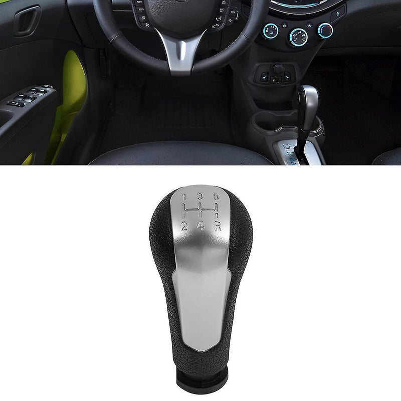 Gear Shift Knob: 5 Speed Plastic Chrome Finish - Easy Direct Install, Durable Great Fitment Gear Shift for Chevrolet Spark 2011-2016 - Image 2