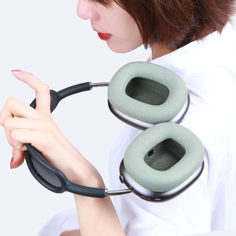 EARROCK Heavy load resistant Earpads for AirPods Max Headphones Replacement Ear Cushions Oil Proof Ear Pad Covers with Protein Leather, Memory Foam and Magnet Green General standard compliant quality - Image 2