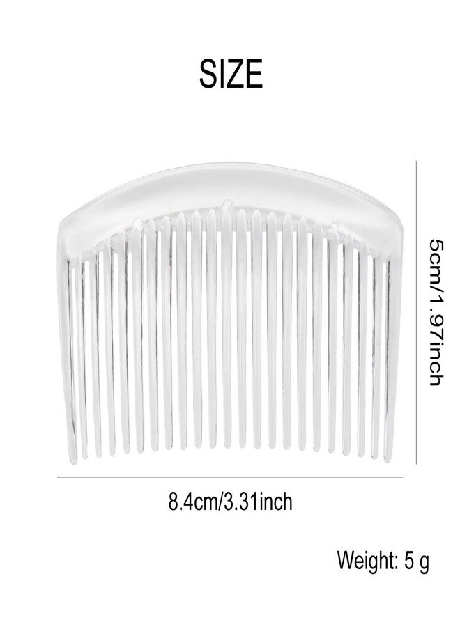 Angla 28 Pack Clear White Small Plastic Hair Side Comb With Long Teeth Hairpins Grips Barrettes Clamps Bows for Women Bridal Wedding Veil Decorative Headpiece French Twist Updo Bun Accessories - Image 3