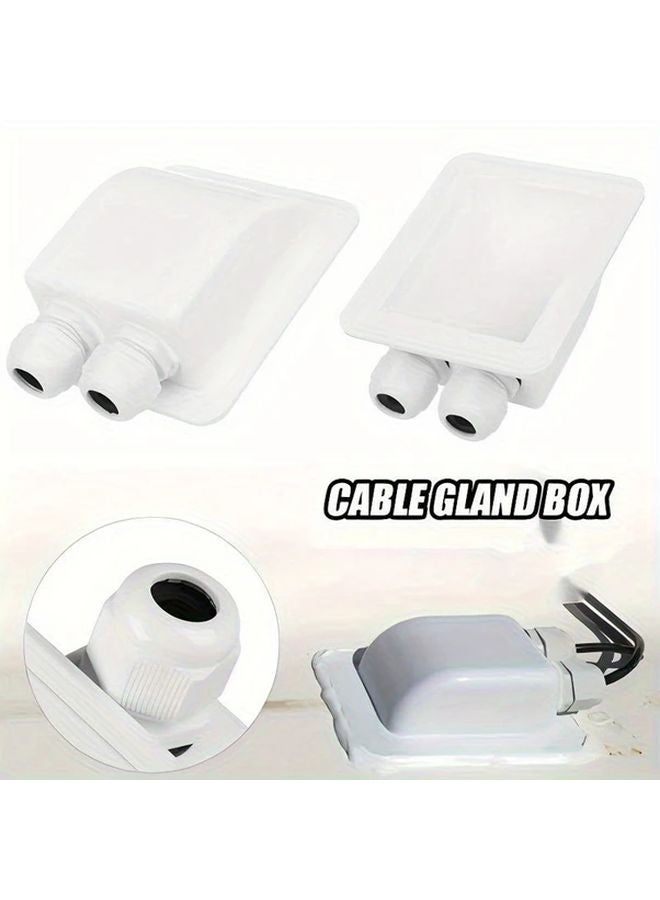 Black Waterproof Dual Port Cable Gland Box For RV Solar Panels Security Cameras - Image 5