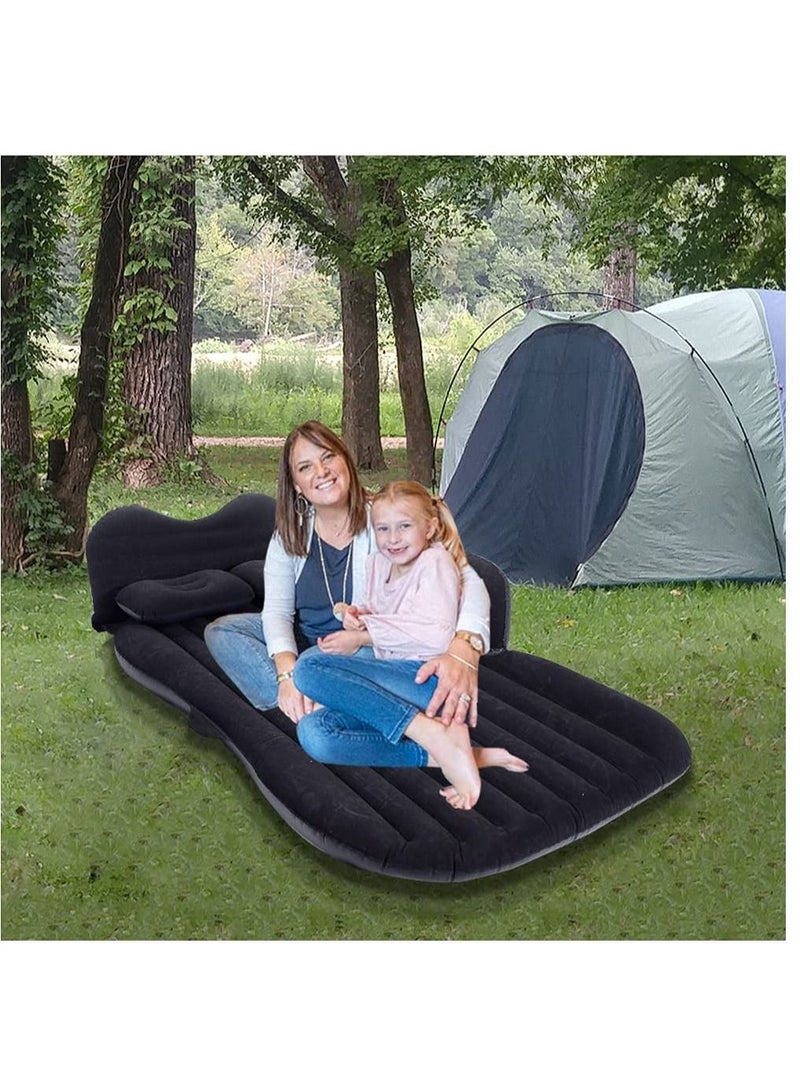 Universal Car Inflatable Bed Travel Bed Car with Comfortable Rear Seat Bed Car Mattress Air Cushion Black - Image 1
