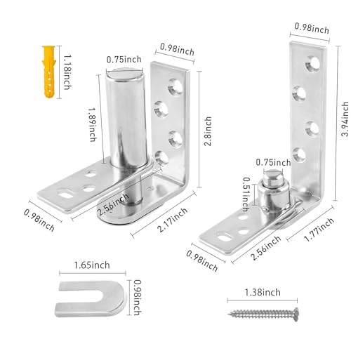 Tambee Saloon Door Hinges Heavy Duty 304 Stainless Steel Double Swing Action Hinge Self Closing for Bar Cafe Patio Doors Silver 1 Pack Swing Hinge Patio Interior Swing Doors - Image 3