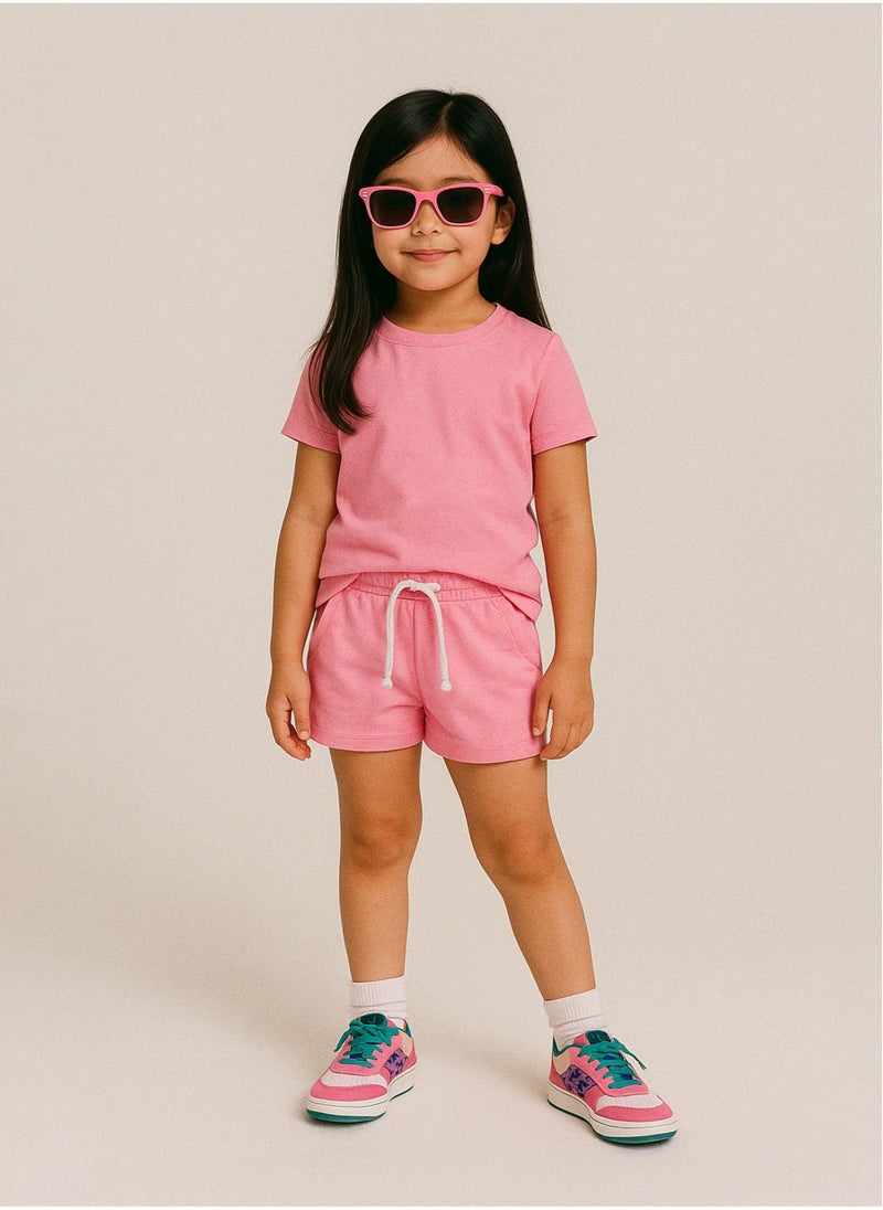 مينوتي شورت جيرسي للبنات المراهقات بخصر مطاطي وجيوب جانبية - Image 1