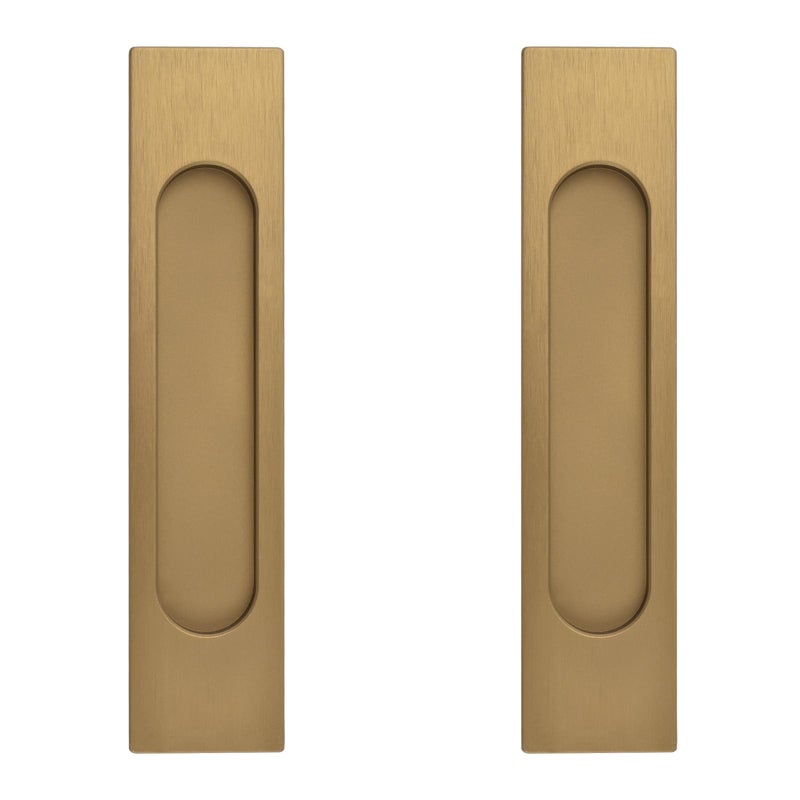 MOROBOR 180MM SelfStick Rectangual Sliding Door Pulls 2pcs Aluminum Alloy Flush Pull PunchFree Handle for Sliding Barn Door Windows CabinetsBronze Gold