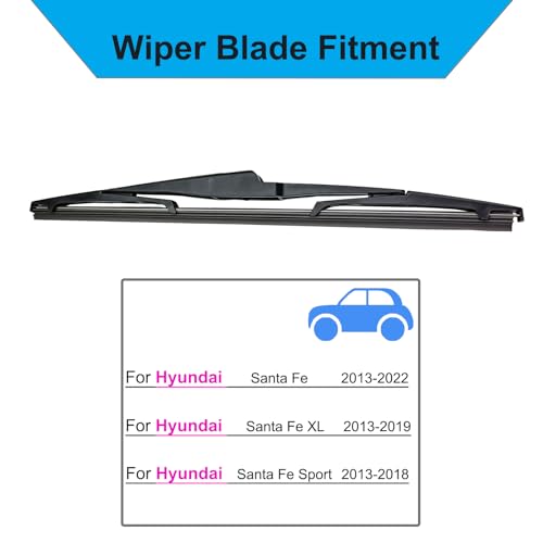 DAZOM Rear Wiper Blade - 13" Rear Windshield Wiper Blades for Hyundai Santa Fe 2013-2022, XL 2013-2019, Sport 2013-2018, Back Glass Wiper Blade for Original Equipment Replacement - Image 3