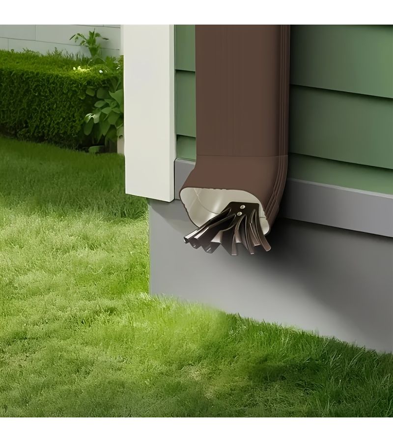2pcs Black Gutter Downspout Divider Drainage Extension Pipe for Rainwater Dispersal - Image 1