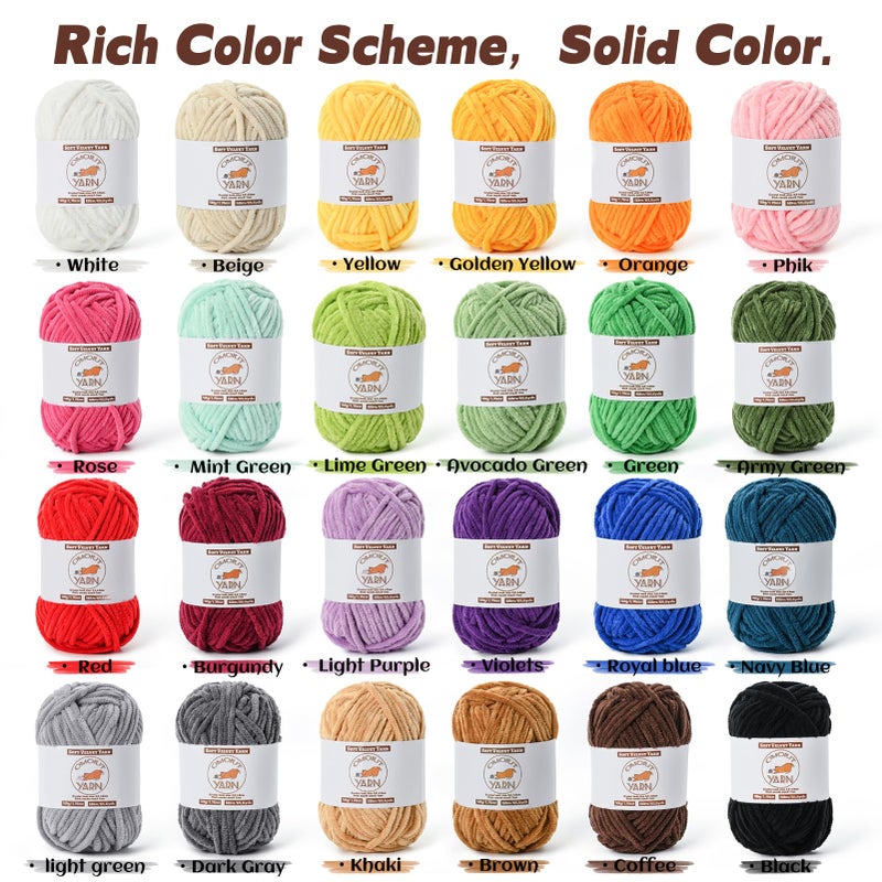 OMoiut Fluffy Velvet Yarn for Crocheting, Chunky Chenille Baby Blanket Yarn for Crocheting, Soft Fuzzy Puzzle Yarn for Knitting, 50g/1.77oz Bulky Thick Amigurumi Crochet Yarnsï¼ˆLime Greenï¼‰ - Image 3