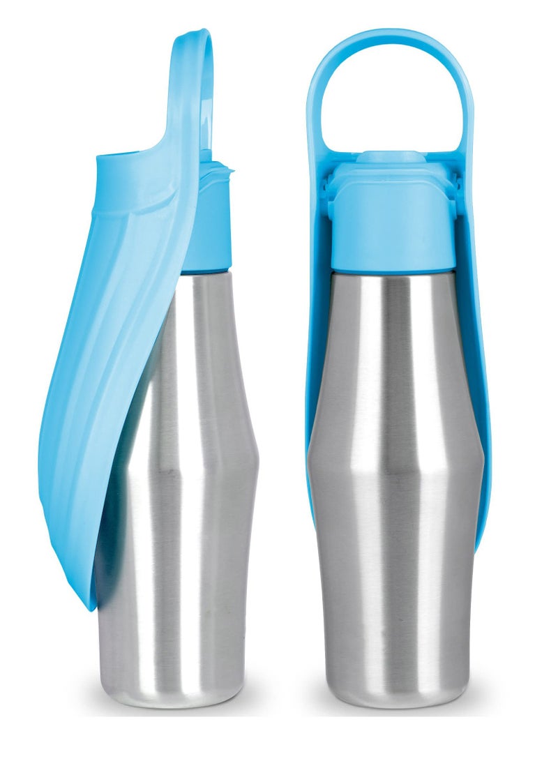 SYOSI Dog Water Bottle 27Oz Portable Travel Water Bottle for Dog Leak Proof Stainless Steel Dog Travel Water Bottle with Drinking Feeder for Outdoor Walking Hiking, and Travel Navy blue - Image 1