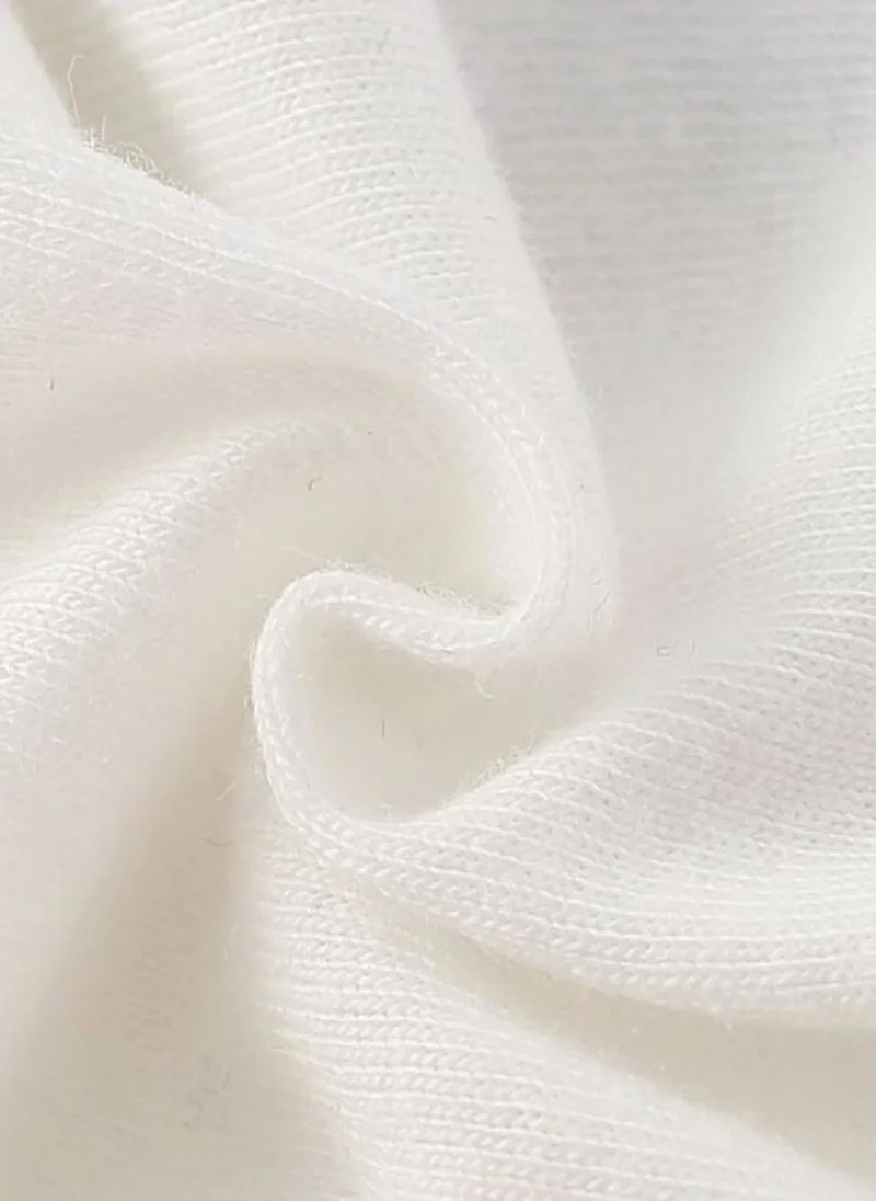 YUNIQEE White Printed Round Neck Cotton T-shirt