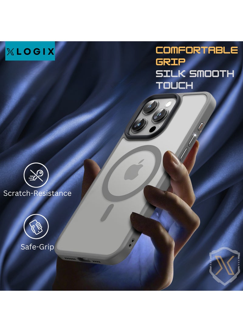 XLogix FrostX for iPhone 16 Pro Case, Frosted Grey - Slim Protective Cover with MagSafe Compatibility | Shockproof & Scratch-Resistant Design, FrostX Series - Image 3