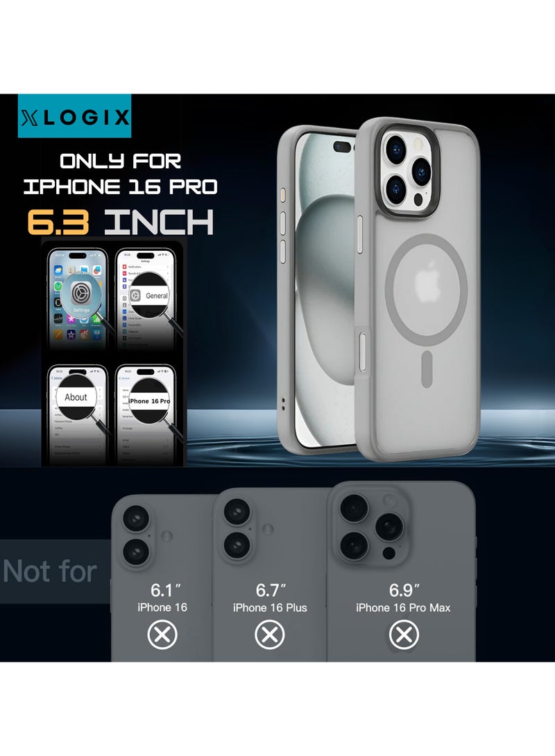XLogix FrostX for iPhone 16 Pro Case, Frosted Grey - Slim Protective Cover with MagSafe Compatibility | Shockproof & Scratch-Resistant Design, FrostX Series - Image 5