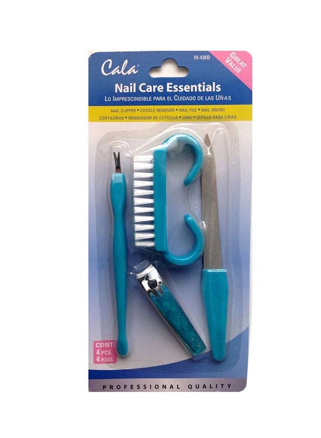 CALA Nail Care 4 Piece Set Nail Clipper, Cuticle Trimmer Remover, File And Brush - Image 1
